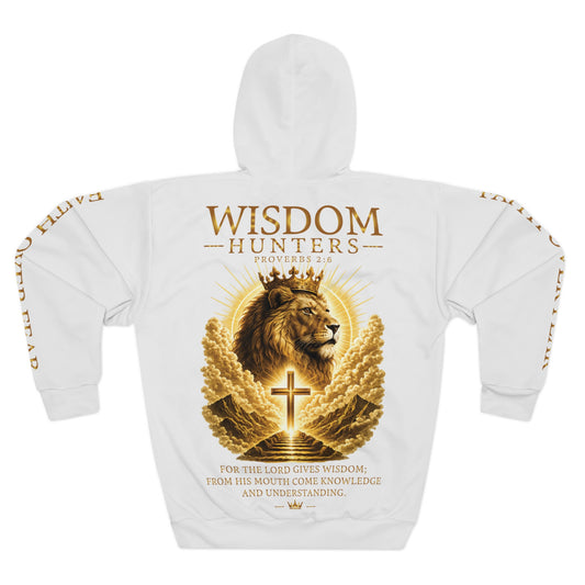 Wisdom Hunters Hoodie — "Seek First the Kingdom" Christian Lion Cross Pullover