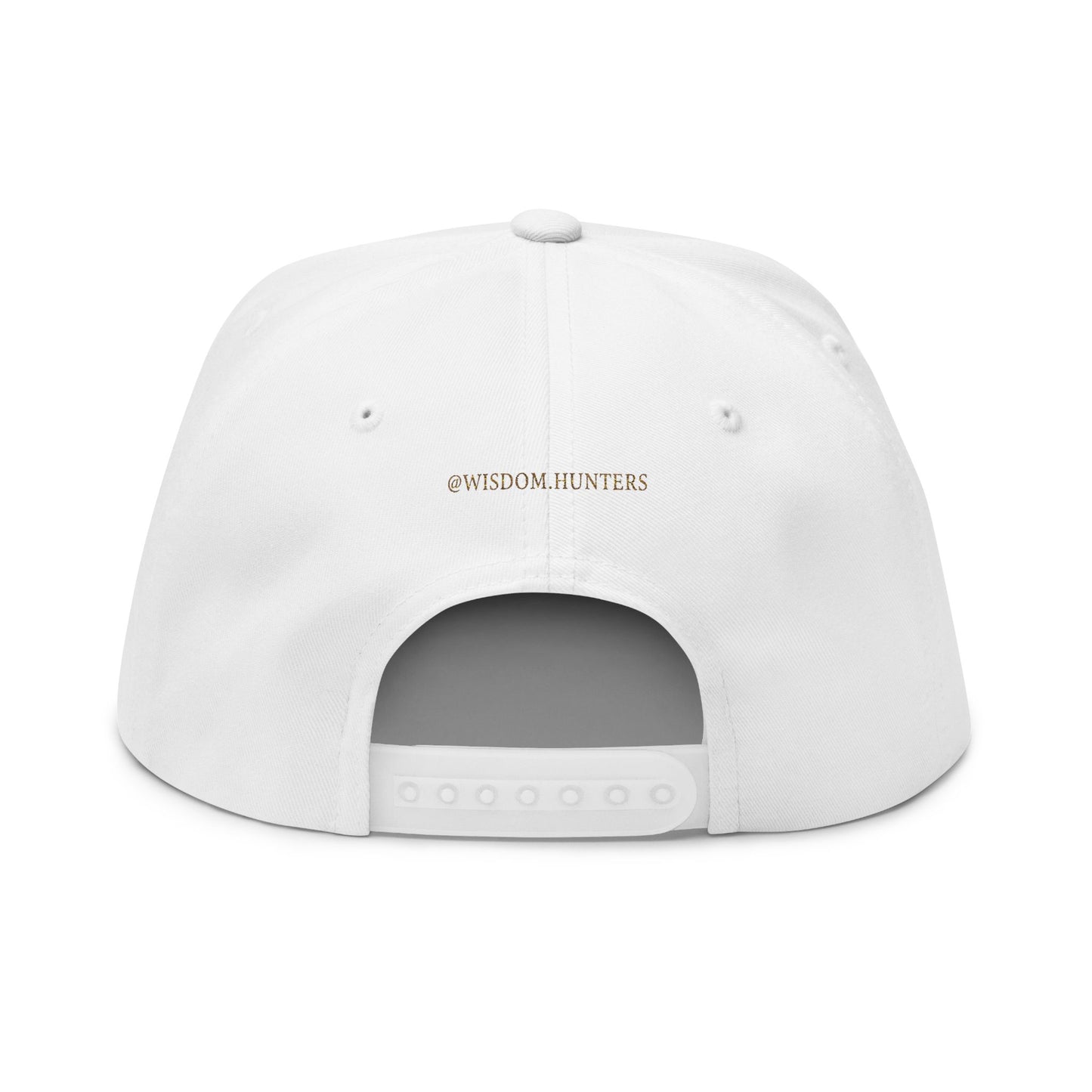 Embroidered Gold Crown & Cross Flat Bill Cap