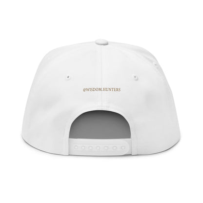 Embroidered Gold Crown & Cross Flat Bill Cap