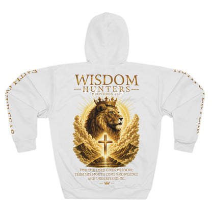 Wisdom Hunters Hoodie — "Seek First the Kingdom" Christian Lion Cross Pullover